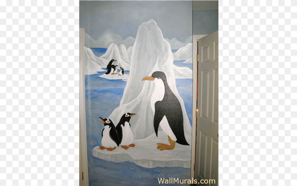 Penguin Wall Mural Penguin Painting On Wall, Animal, Bird, Art Png