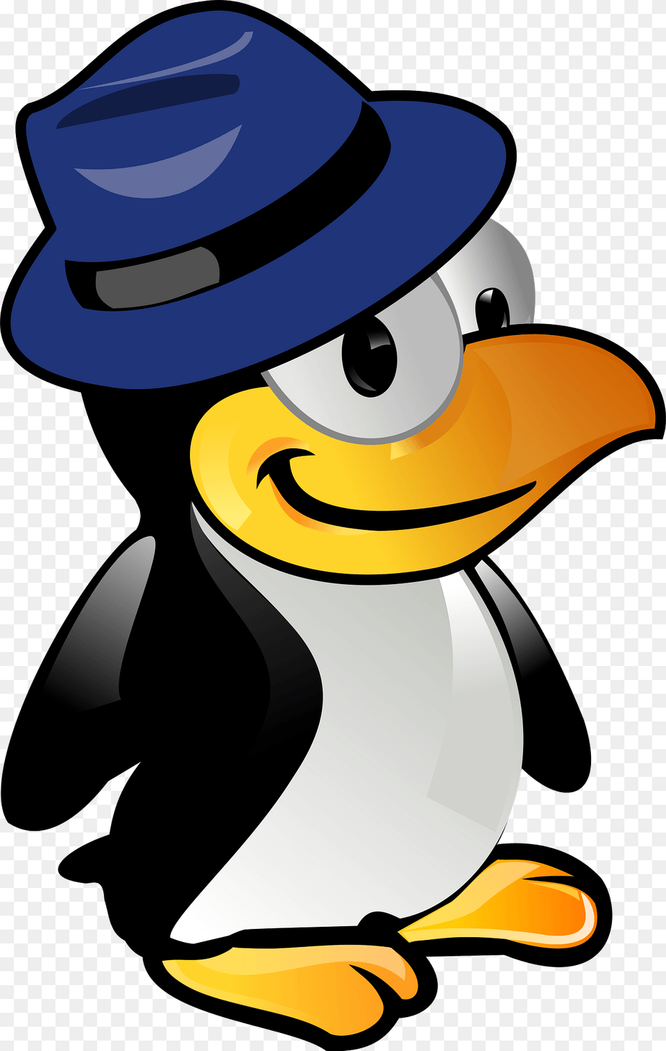Penguin Wearing A Blue Fedora Clipart, Animal, Bird Free Png Download