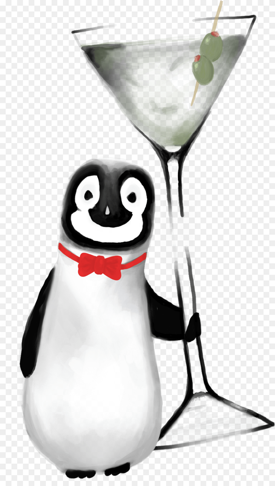 Penguin With Champagne Alcohol, Beverage, Cocktail, Glass Free Transparent Png