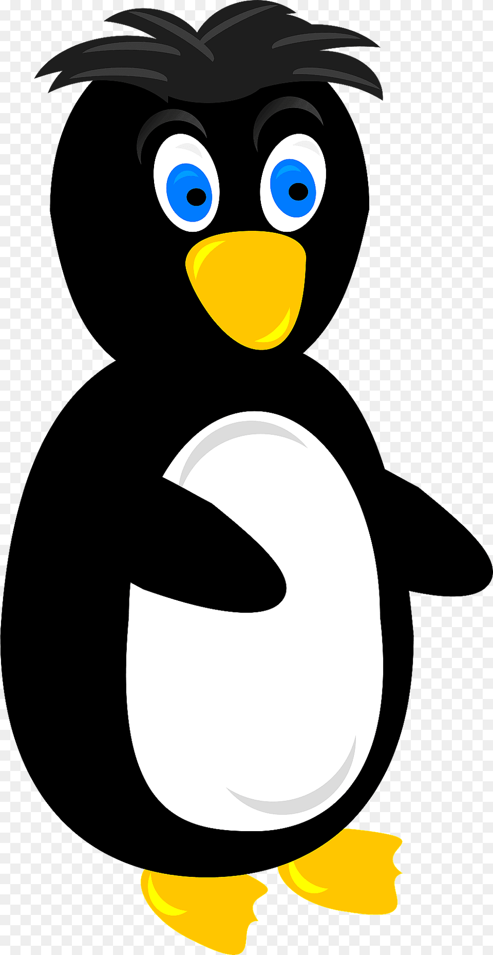 Penguin With Funky Hair Clipart, Animal, Bird, Nature, Outdoors Png