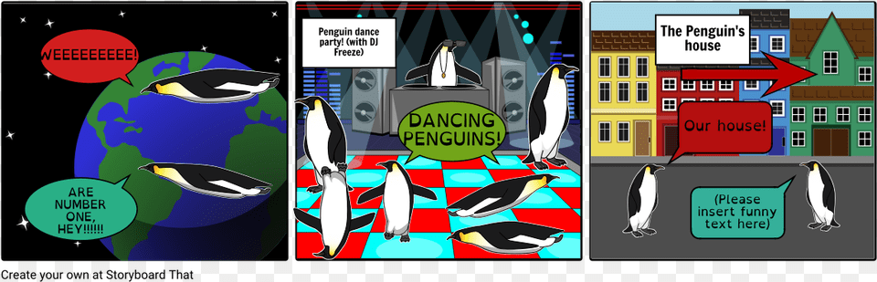 Penguins Doing Stuff Illustration, Animal, Bird, Book, Comics Png