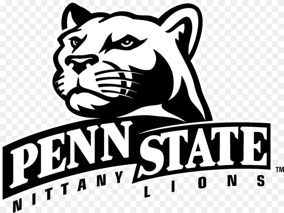 Penn State Lions Logo Black And White Penn State Lions, Stencil, Face, Head, Person Free Transparent Png
