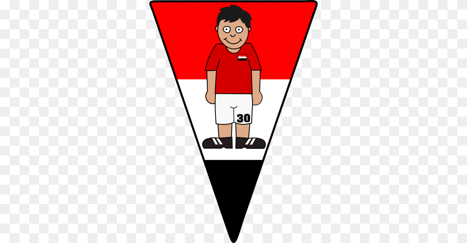 Pennant With Egyptian Soccer Player, Clothing, Shorts, T-shirt, Baby Free Transparent Png