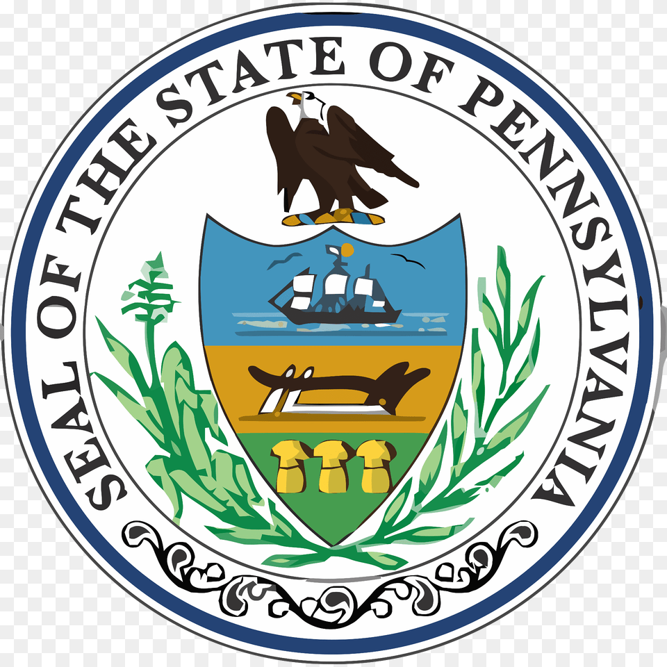 Pennsylvania State Seal Clipart, Emblem, Logo, Symbol, Animal Free Png