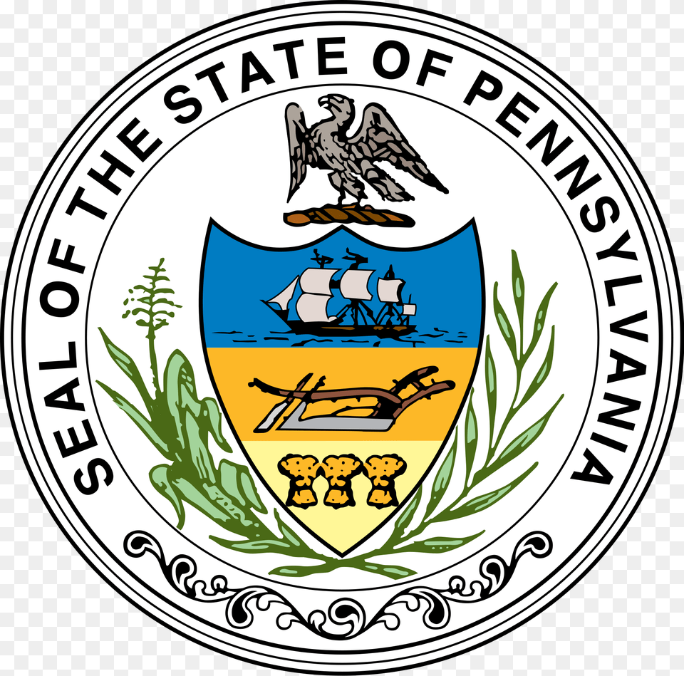 Pennsylvania State Seal Download Seal Of Pennsylvania Vector, Symbol, Logo, Emblem, Badge Free Transparent Png