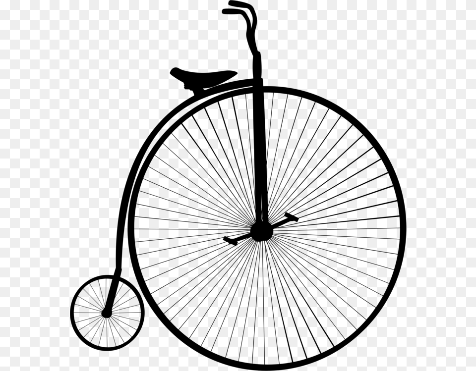 Penny Farthing Bicycle Wheels Victorian Era, Gray Free Png Download