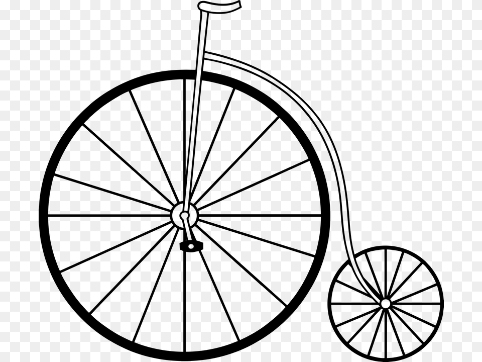 Penny Farthing Vintage Bicycle Bike Large Wheel Otsutsuki Clan Symbol, Gray Png Image