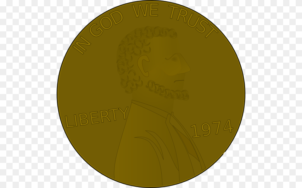Penny Front Clip Art Vector, Gold, Coin, Money, Disk Free Transparent Png