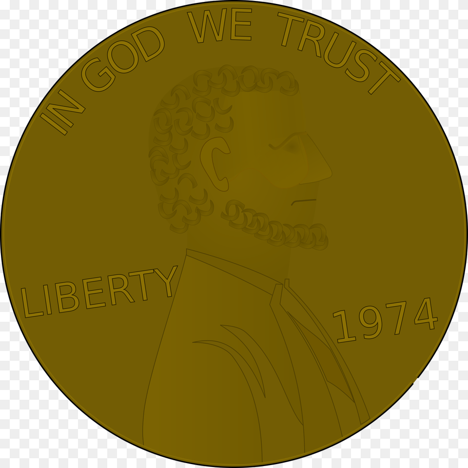 Penny Icons, Gold, Disk, Coin, Money Free Png