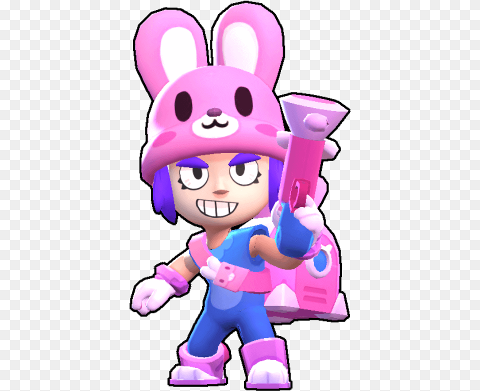 Penny In Brawl Stars Brawlers On Star List Brawl Stars Bunny Penny, Purple, Baby, Person, Face Free Png