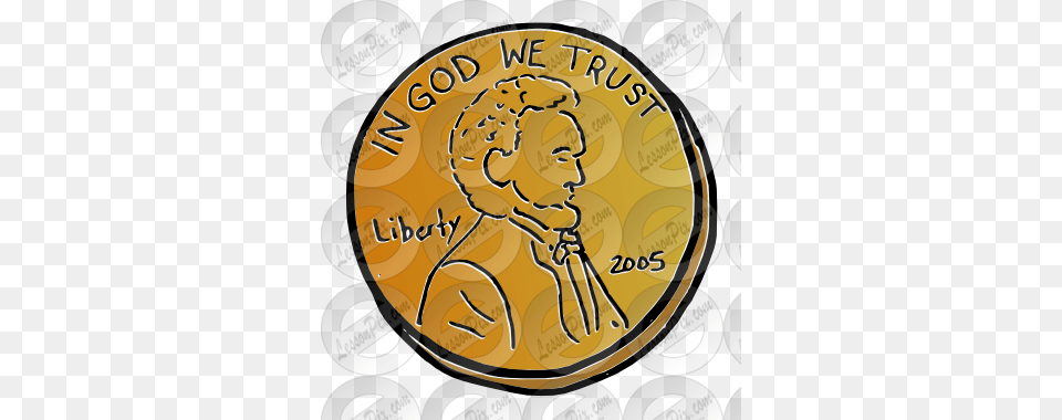Penny Picture For Classroom Therapy Use Penny Outline, Coin, Money, Can, Tin Free Transparent Png
