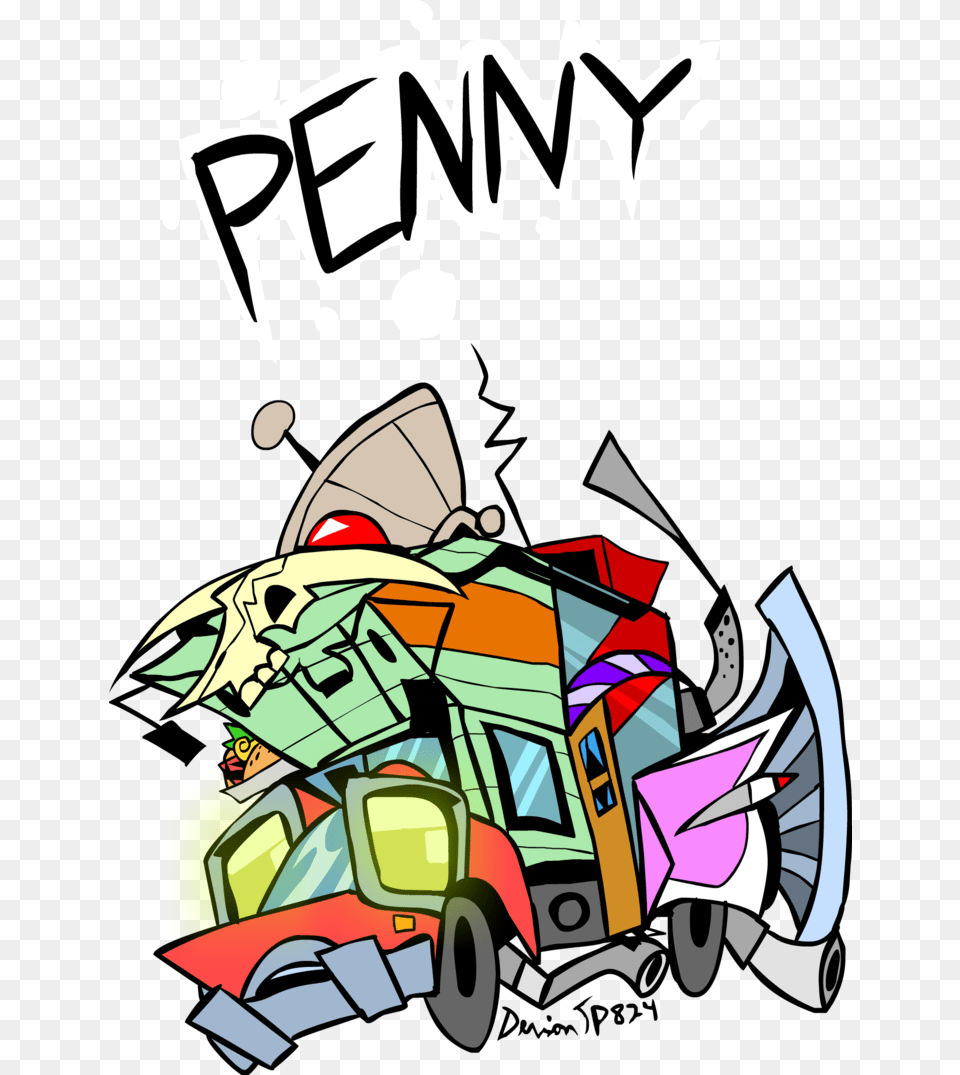 Penny The Time Machine, Art, Graphics, Graffiti, Bulldozer Png