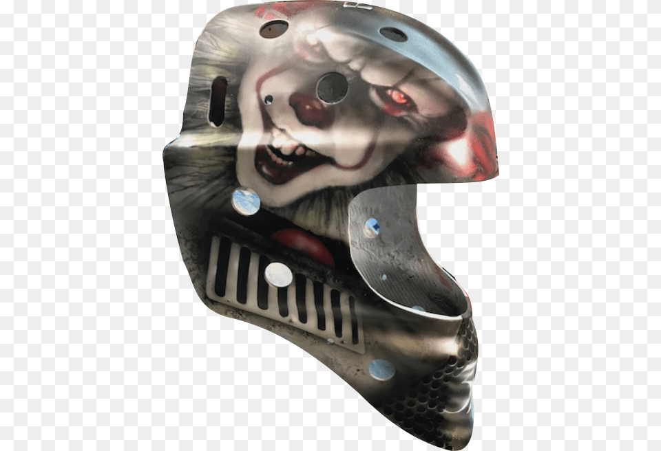 Pennywise Airbrush Eishockey Helm, Crash Helmet, Helmet, Person Png Image