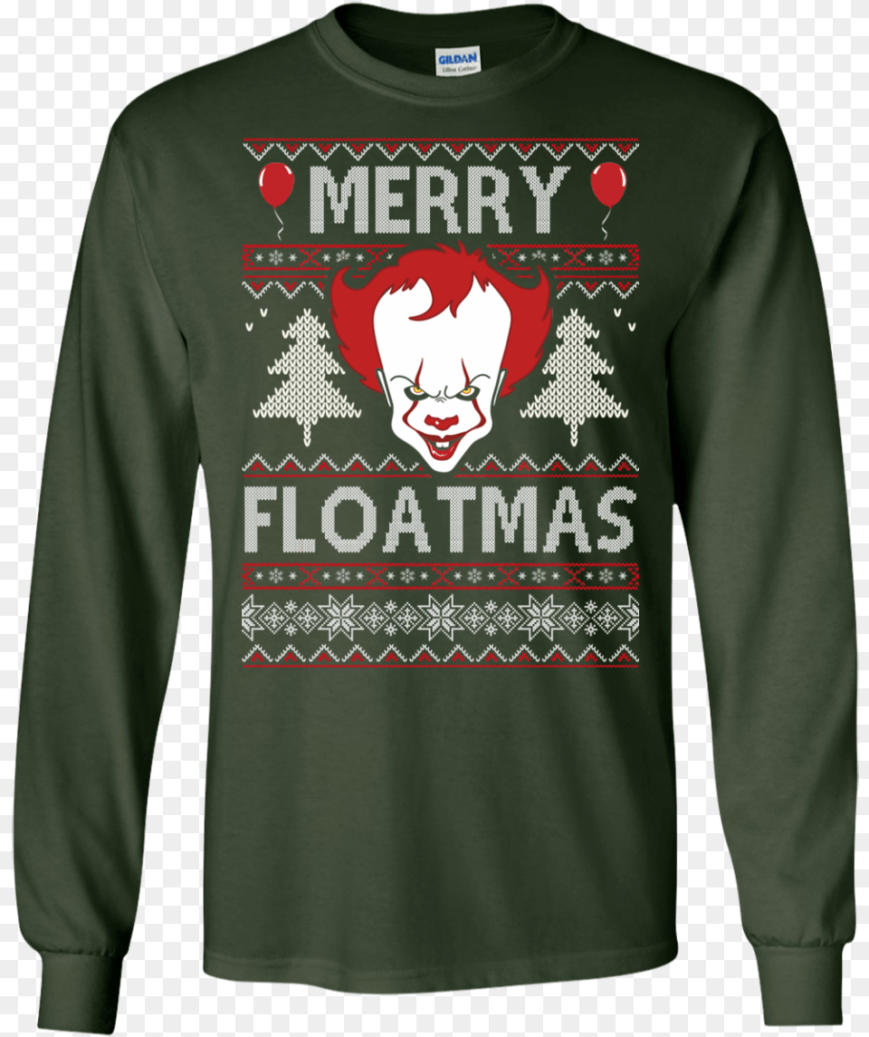 Pennywise Christmas Shirt, Sleeve, Long Sleeve, Clothing, T-shirt Free Png Download