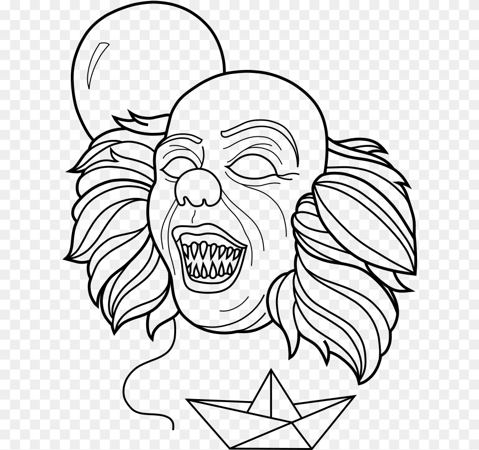 Pennywise Coloring Pages Mini Pennywise Coloring Pages, Gray Png
