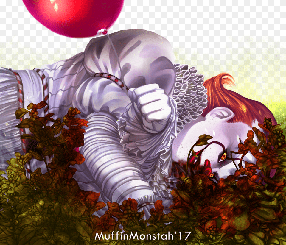 Pennywise Reference For The Picture Taken From Here Pennywise With Flowers, Art, Book, Comics, Graphics Free Png Download