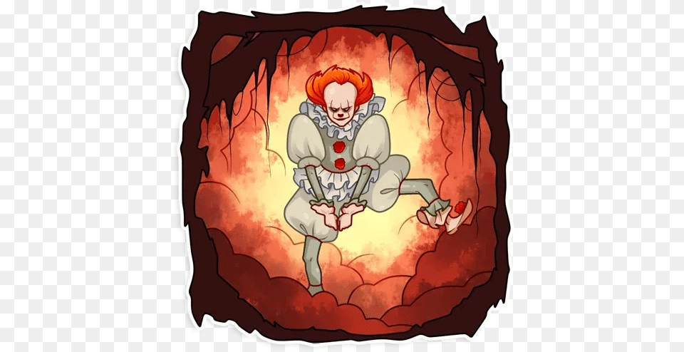 Pennywise Whatsapp Stickers Stickers Cloud Pennywise Sticker, Book, Comics, Publication, Cartoon Png