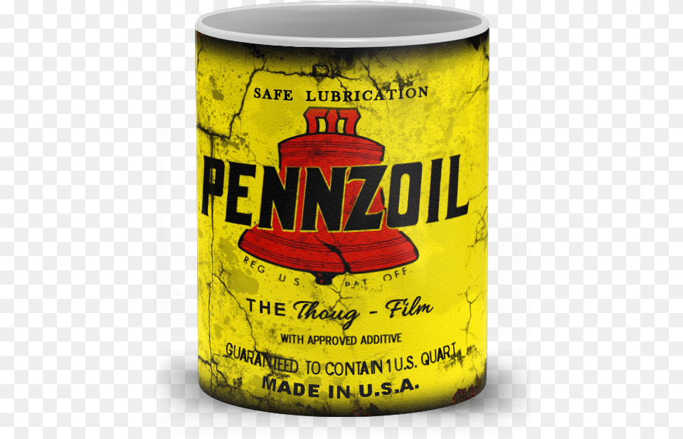 Pennzoil Motor Oil Vintage Distressed Retro Cool Mug Spam, Tin, Can Png