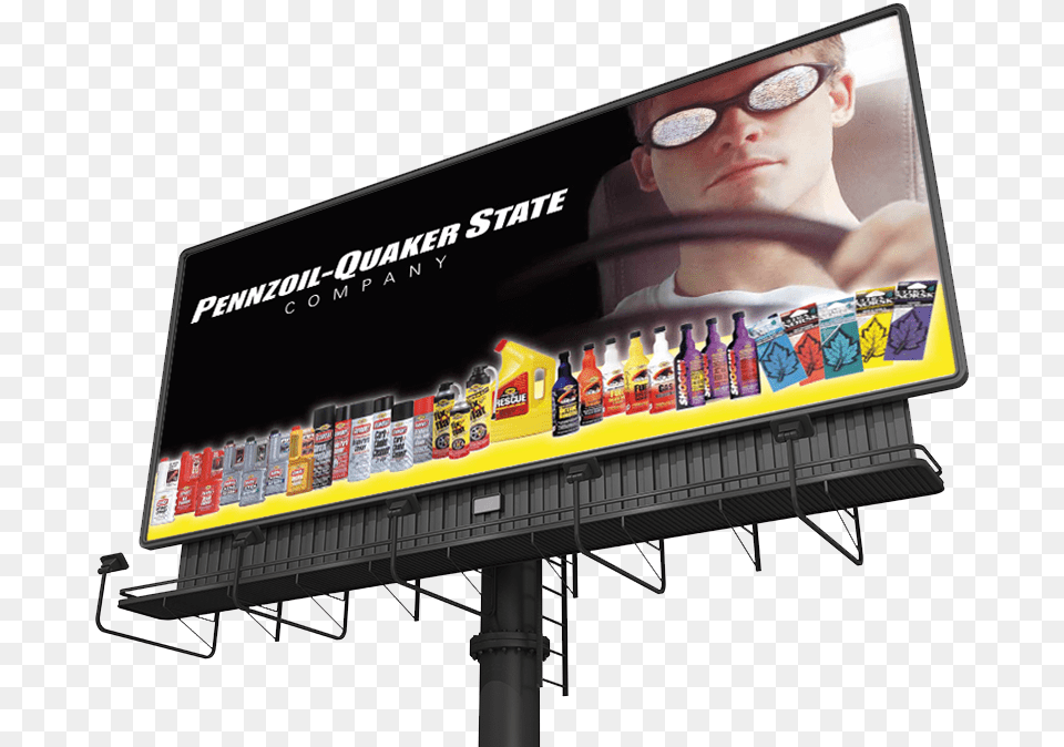 Pennzoil Quaker State Billboard Design By Bjs Design We Buy Houses Las Vegas, Advertisement, Accessories, Sunglasses, Face Free Png