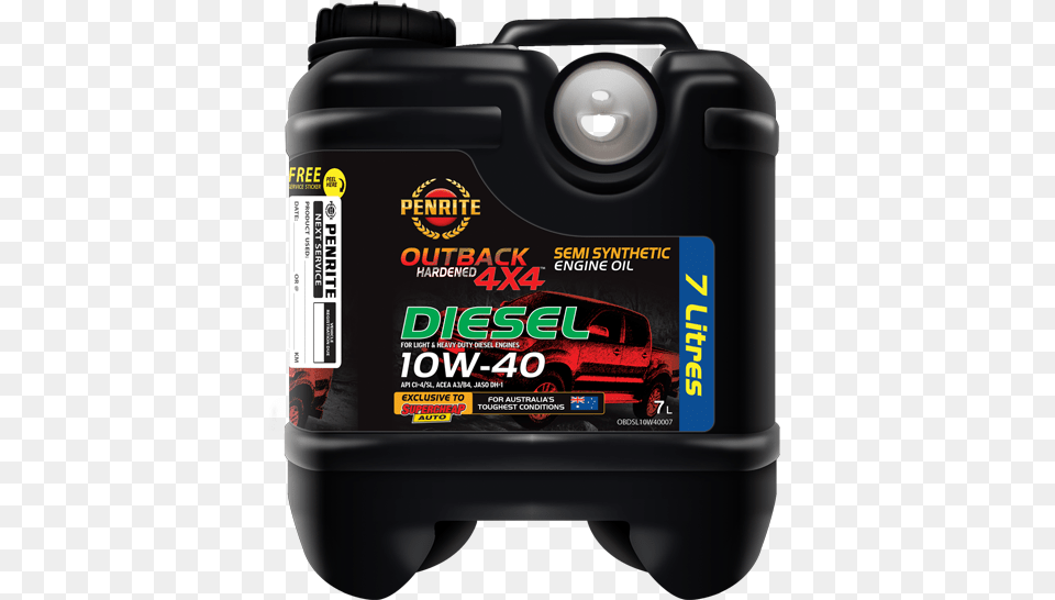 Penrite Oil Outback Hardened 4x4 Diesel 10w 40 Outback, Bottle, Shaker Png Image