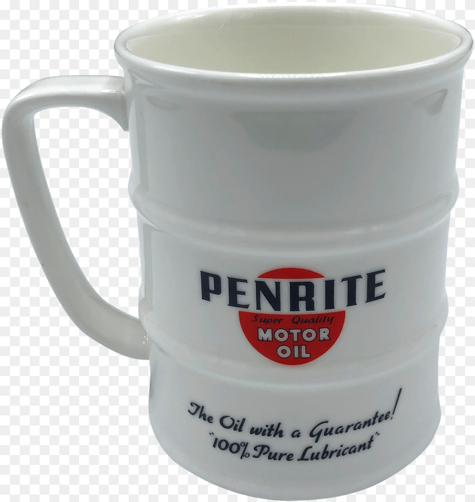 Penrite White Drum Coffee Mug, Cup, Stein Png Image