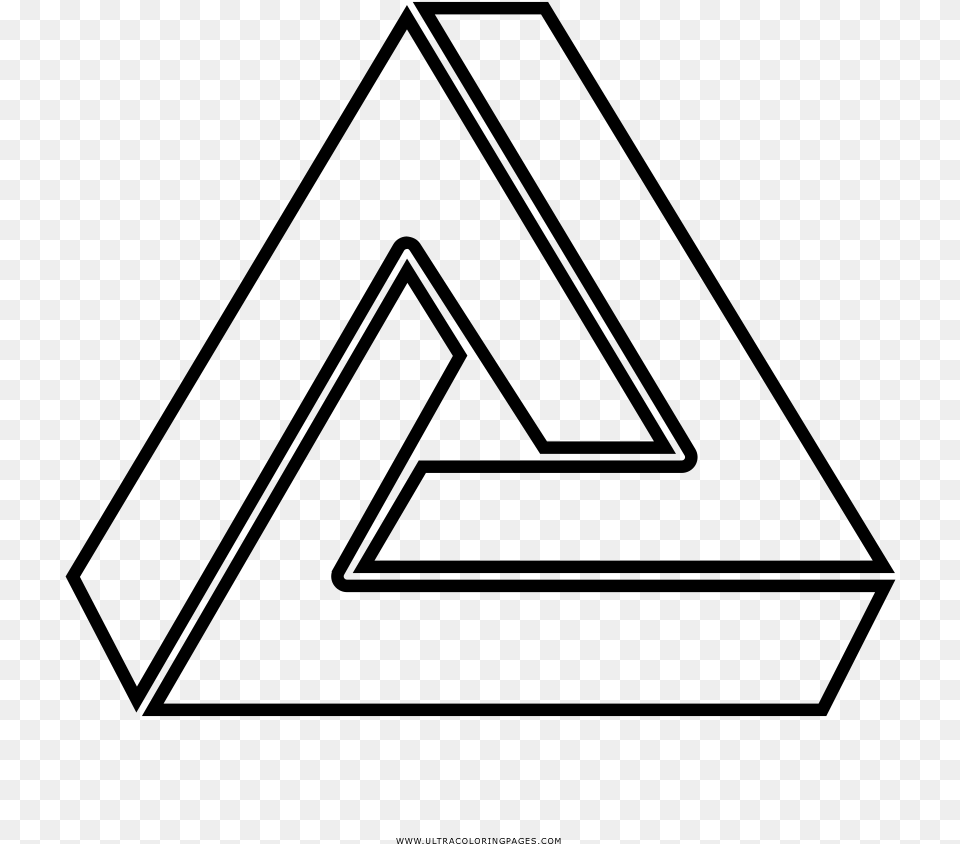 Penrose Triangle Coloring, Gray Png