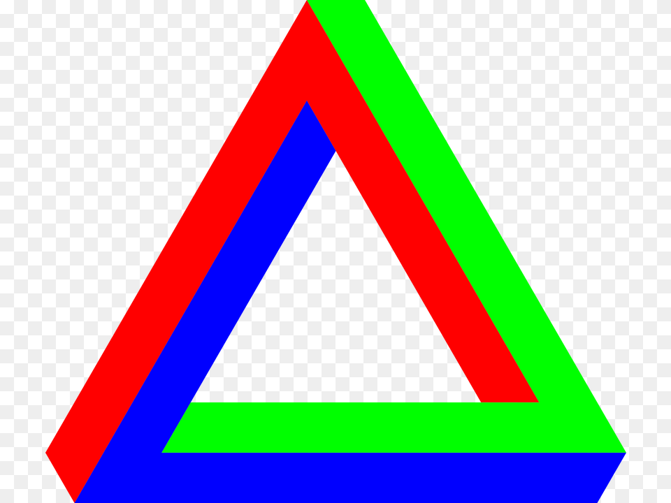 Penrose Triangle Rgb Color Model Green Optical Illusion Color A Impossible Triangle Png