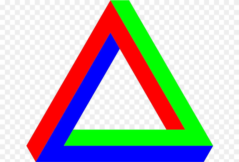 Penrose Triangle Rgb Color Model Green Optical Illusion Penrose Triangle Clipart Free Png Download