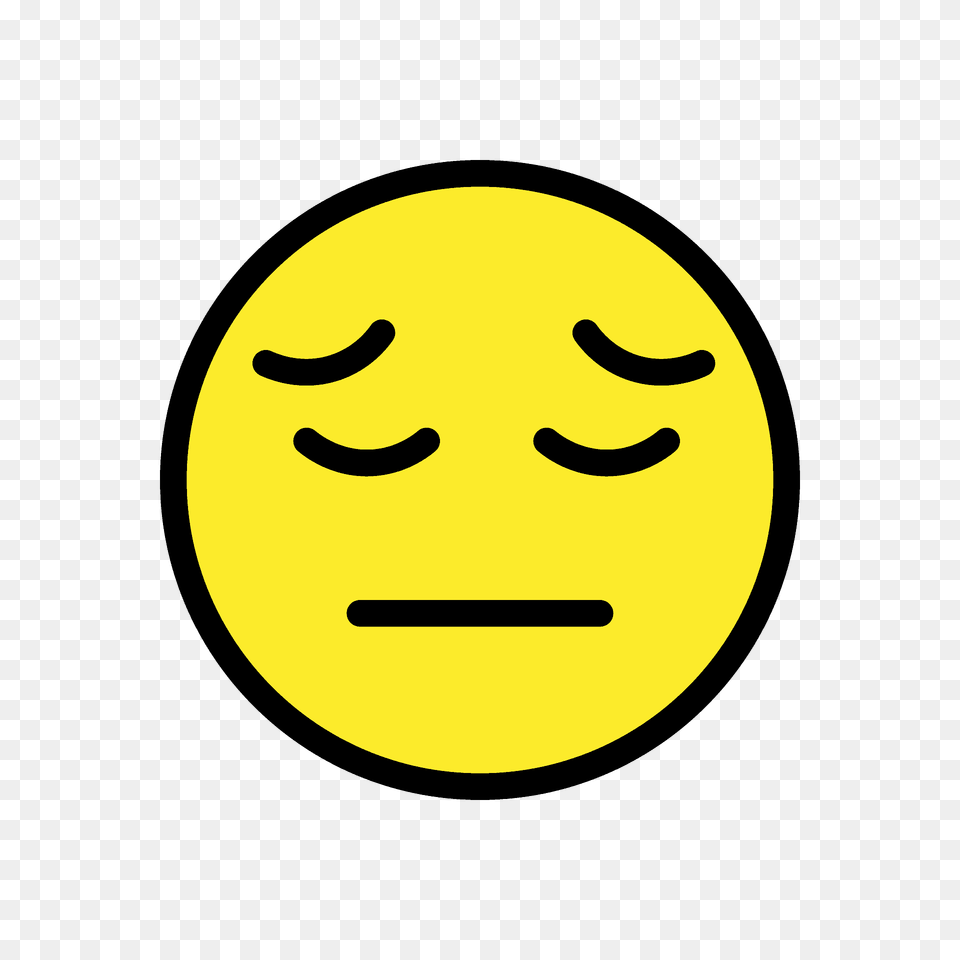 Pensive Face Emoji Clipart, Symbol, Head, Person, Sign Free Png