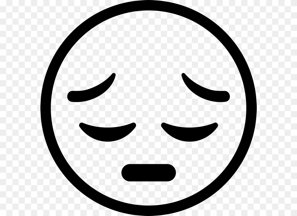 Pensive Face Emoji Rubber Stamp, Stencil Free Transparent Png