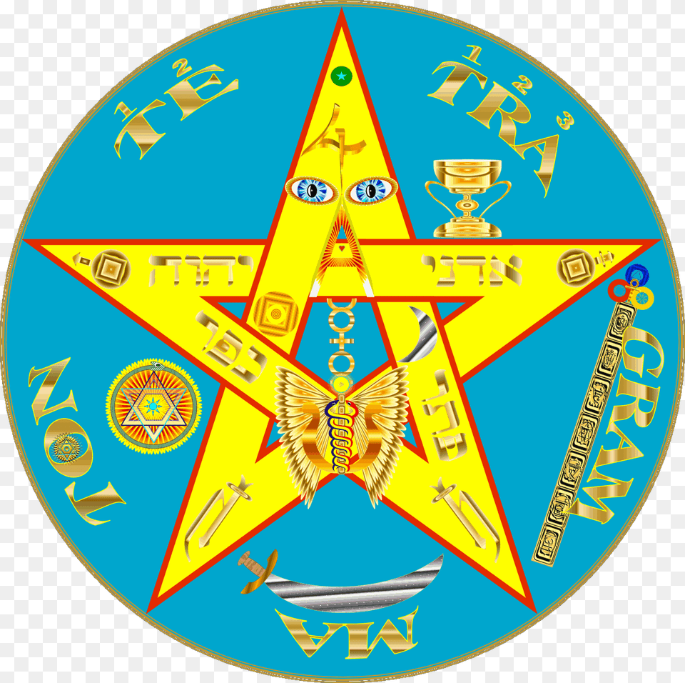 Pentacle Tetragrammaton Download Estrella De La Santa Muerte, Badge, Logo, Symbol, Emblem Png