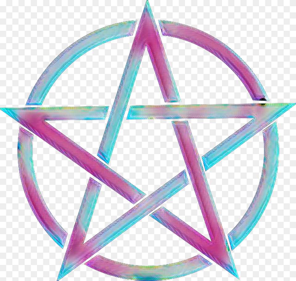 Pentacle Witch Pagan Symbol Star Pentagram Sticker Pentagram, Star Symbol, Sword, Weapon Free Png Download