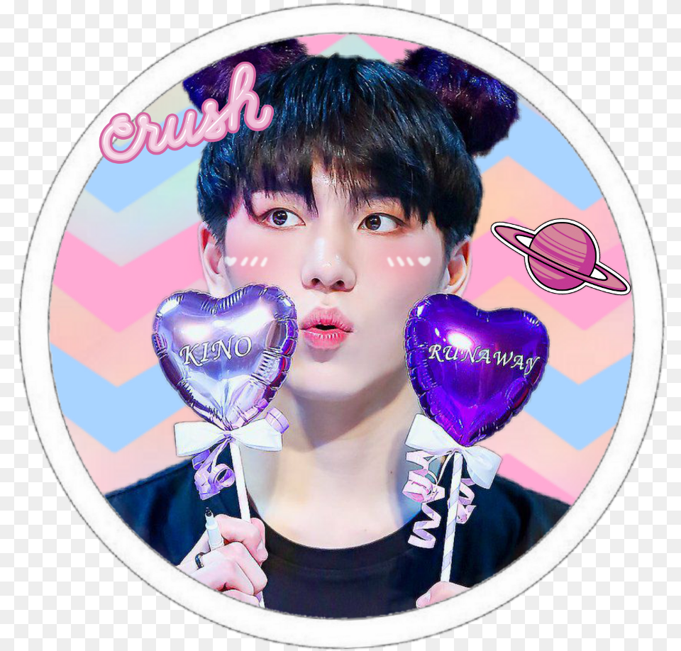 Pentagon Pentagonkpop Kino Kpop Hyuggu Cute Colorful Girl, Purple, Balloon, Person, Male Free Png