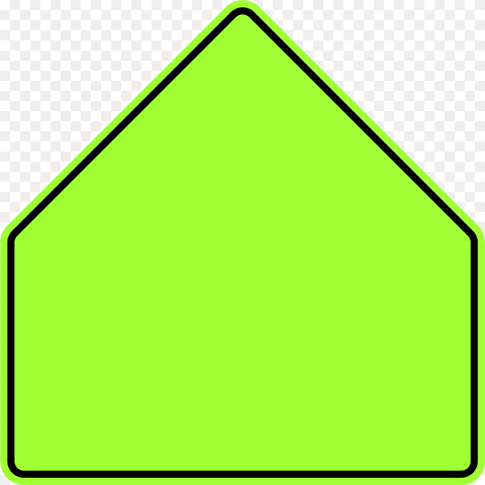 Pentagon Road Sign Green, Symbol, Triangle, Road Sign, Electronics Png Image