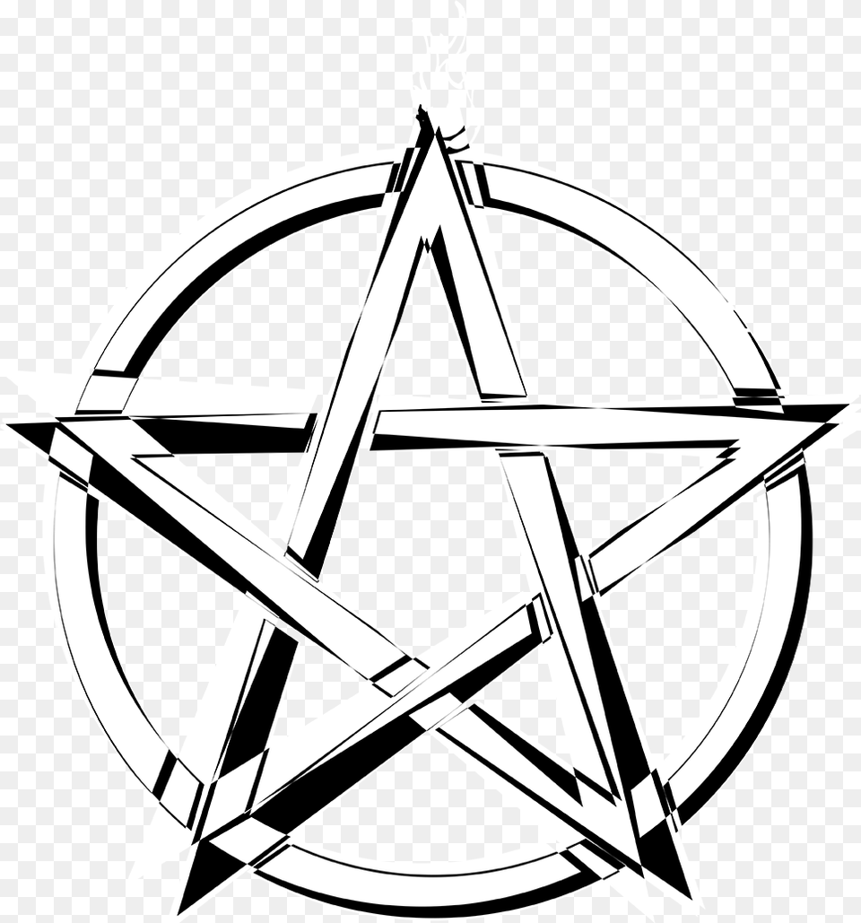 Pentagram Creepy Creepyedit Dark Darkness Evil Line Art, Star Symbol, Symbol, Bicycle, Transportation Free Transparent Png