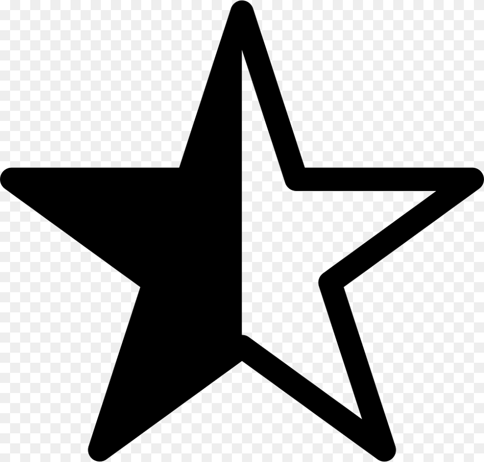 Pentagram Half Filled Black Star, Star Symbol, Symbol, Cross Free Png Download