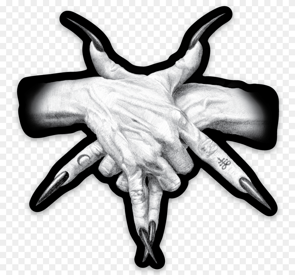 Pentagram Hands Sticker Pentagram Hand Symbol, Body Part, Finger, Person, Baby Png