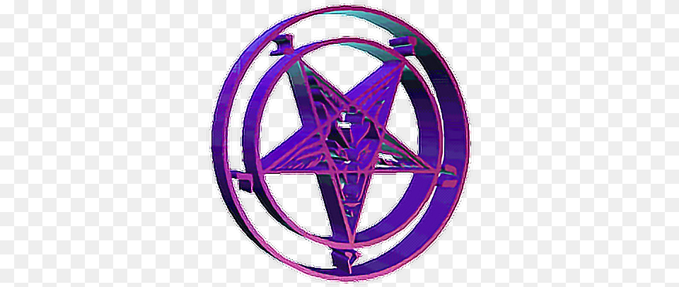 Pentagram Satanic Satan Satanism Demon Goth Satanic Gif, Machine, Purple, Spoke, Symbol Free Png