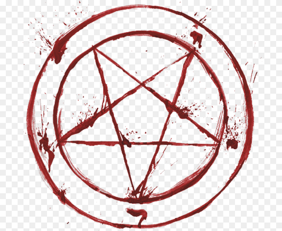 Pentagram Which Blood Red Satanic Pentagram, Sphere, Machine, Wheel, Star Symbol Free Png