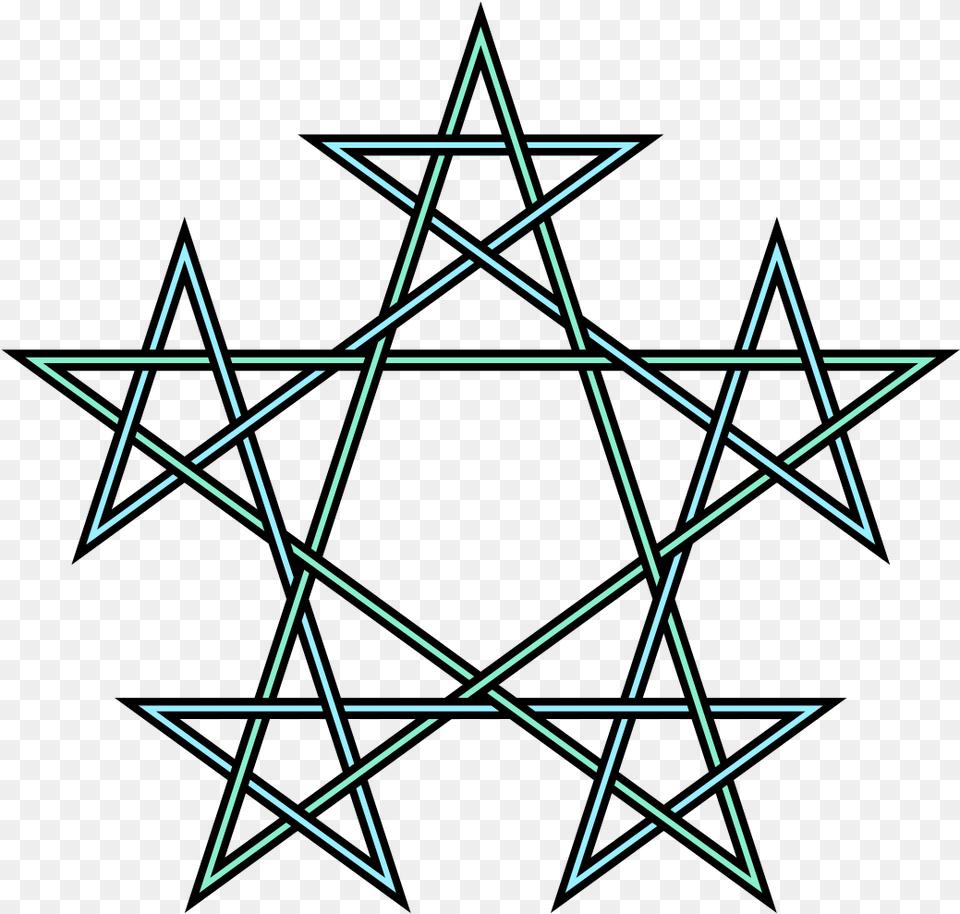 Pentagrams Interlaced Pattern 5 Pentagrams, Nature, Night, Outdoors, Star Symbol Png