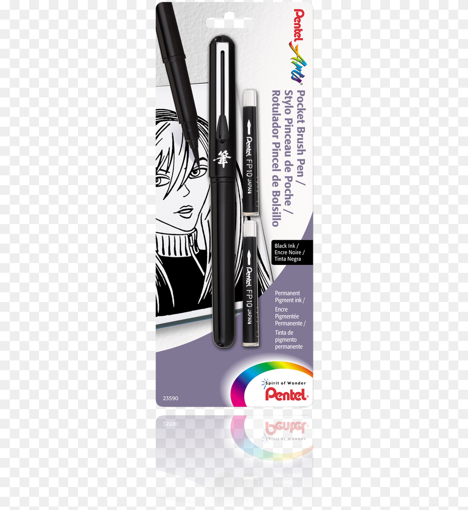 Pentel Brush Pocket Pen, Adult, Female, Person, Woman Png