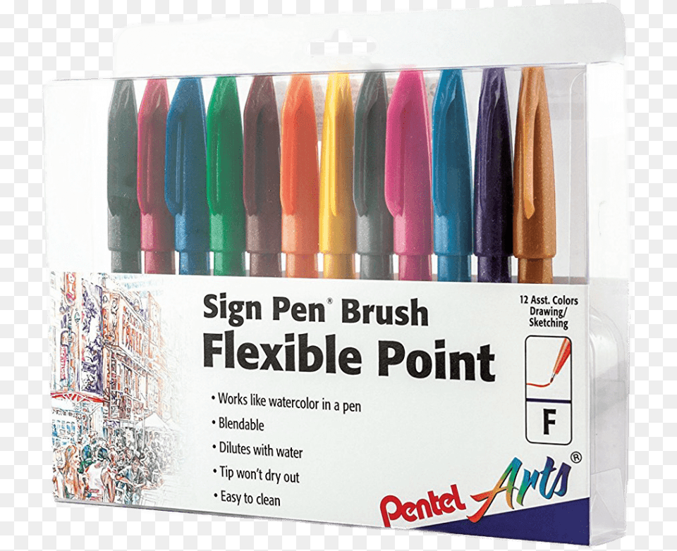 Pentel Fude Touch Sign Brush Pen, Marker, Cosmetics, Lipstick Png