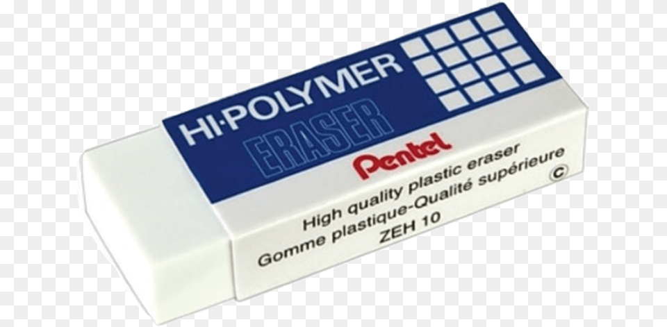 Pentel Hi Polymer Latex Eraser Each White, Rubber Eraser, Box Png Image
