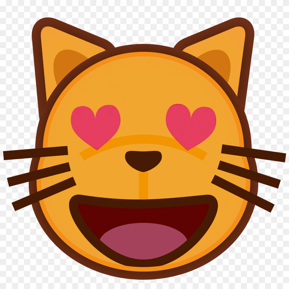 Peo Smiling Cat Face With Heart Shaped Eyes Png Image