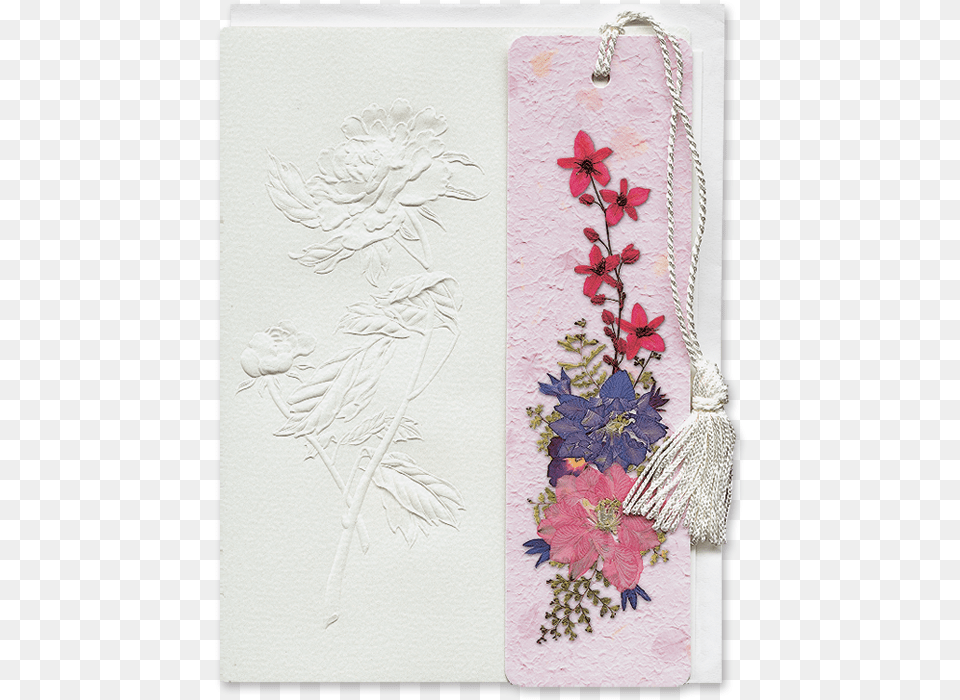 Peony Bookmark Gift Card Image Craft, Pattern, Embroidery, Envelope, Mail Free Png