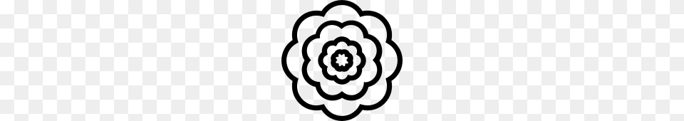 Peony Icon, Gray Free Png Download