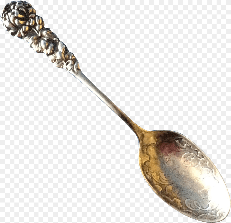 Peony Sterling Silver Spoon Engraved Elyria O Spoon, Cutlery Free Transparent Png