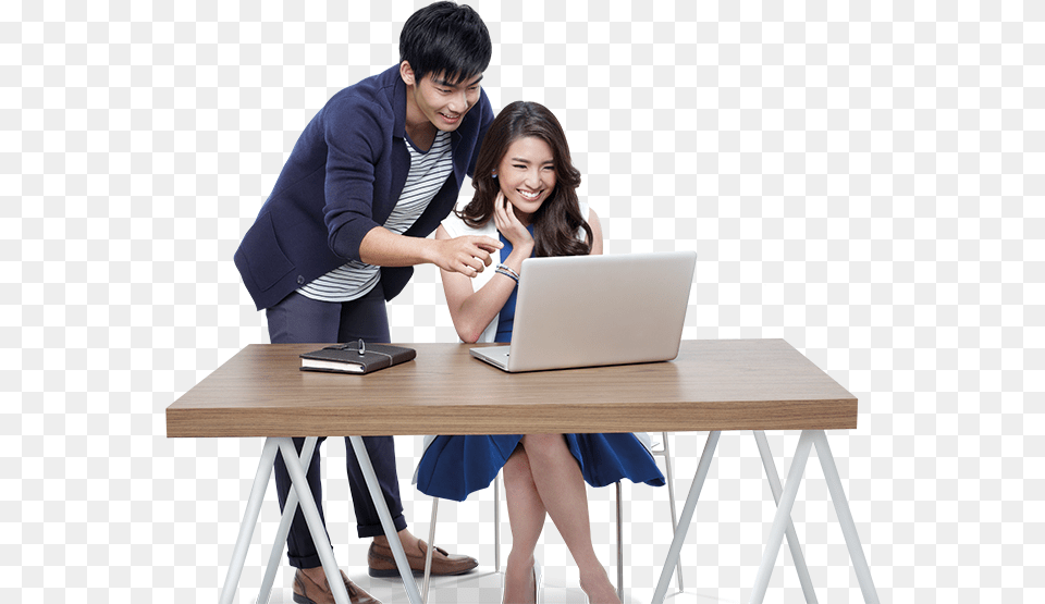 People At Desk, Table, Furniture, Computer, Electronics Free Transparent Png