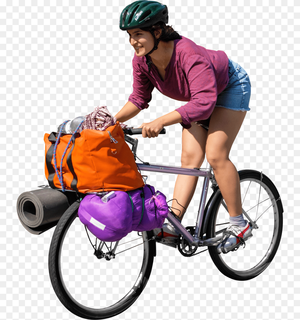People Biking Photoshop People On Bikes, Shorts, Clothing, Woman, Helmet Free Transparent Png