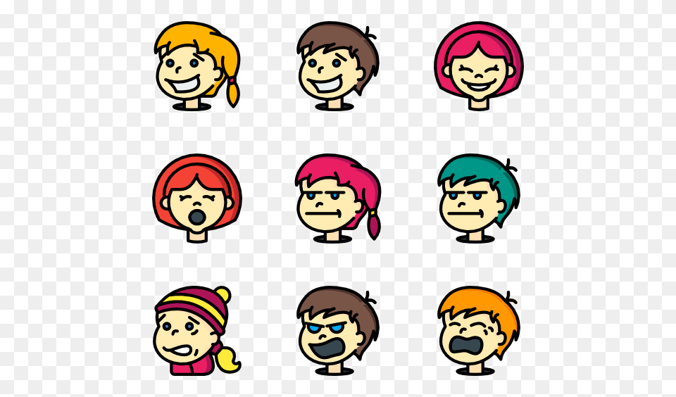 People Cartoon Icon Packs, Face, Head, Person, Baby Free Transparent Png